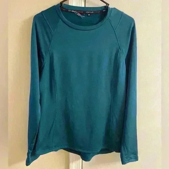 Spyder Active‎ Crewneck Top Long Sleeve Thumb Holes Medium - Picture 1 of 5